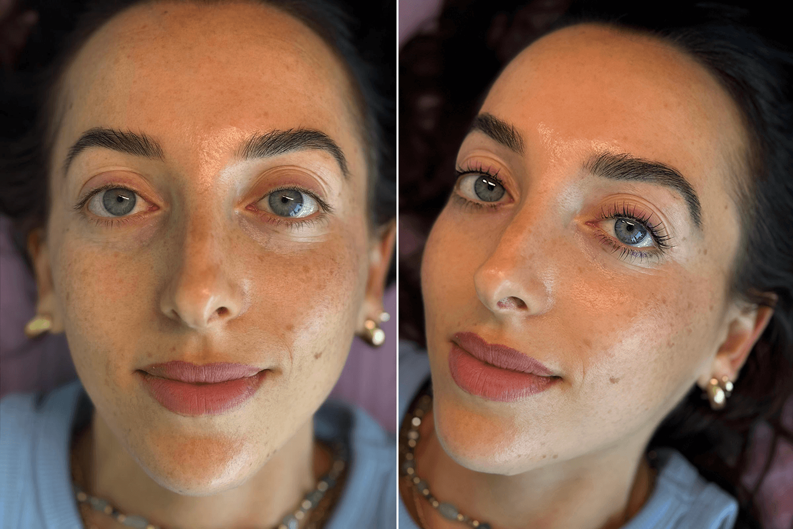 Before and After Lash Lift in Miami Before and after LVL lash lift at a Miami salon